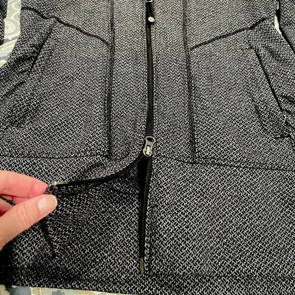 Athleta Long Zip Up Dark Grey Jacket - Picture 3 of 6